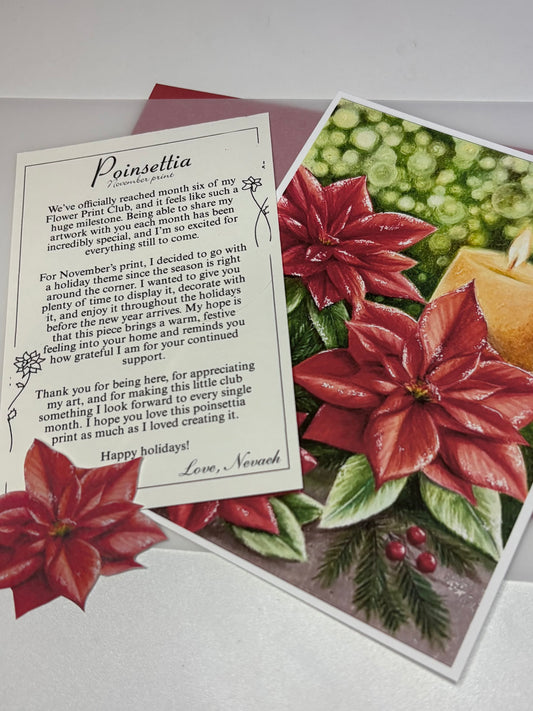 “Poinsettia” November - fine art print