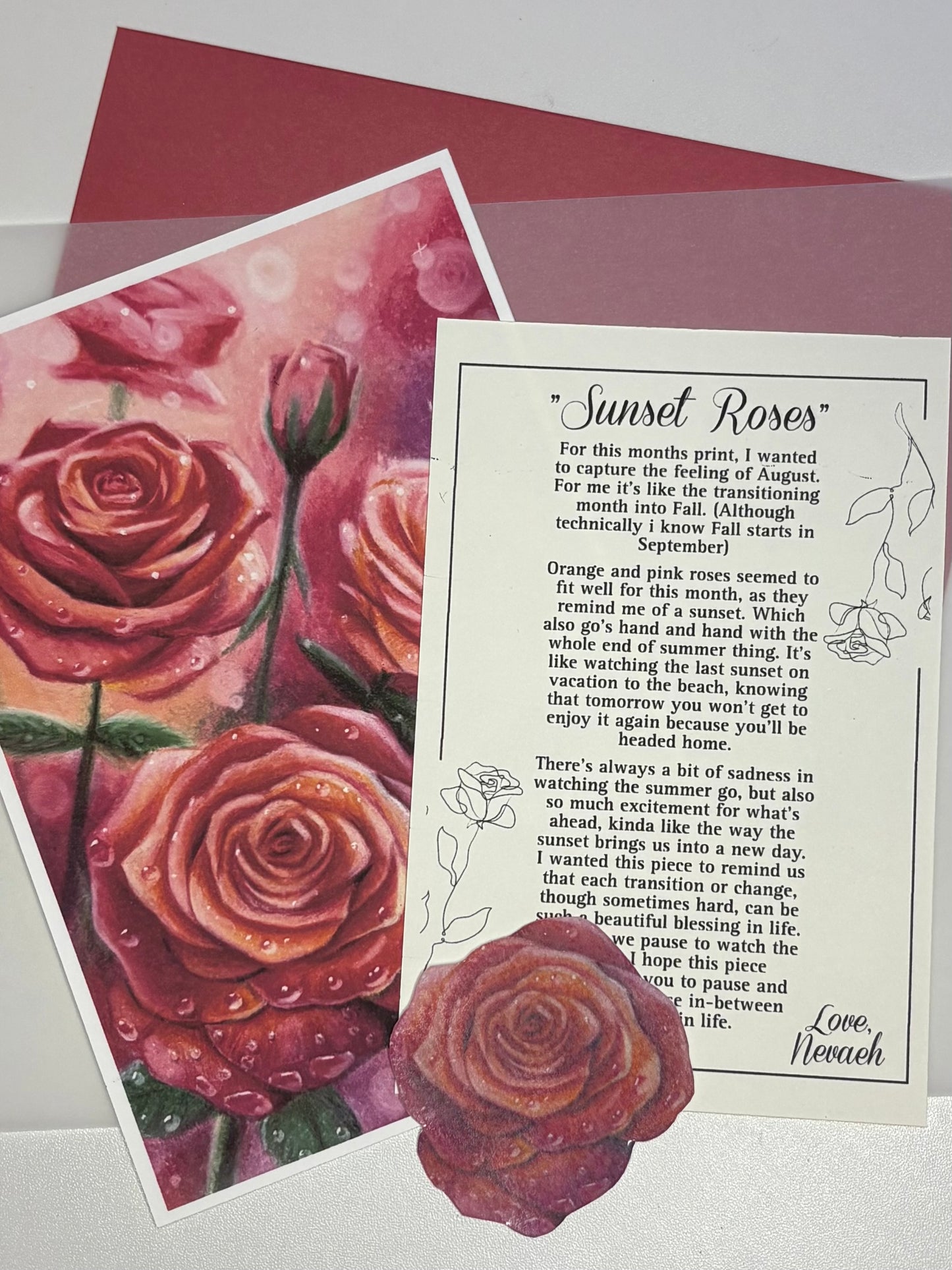 “Sunset Roses” August - fine art print