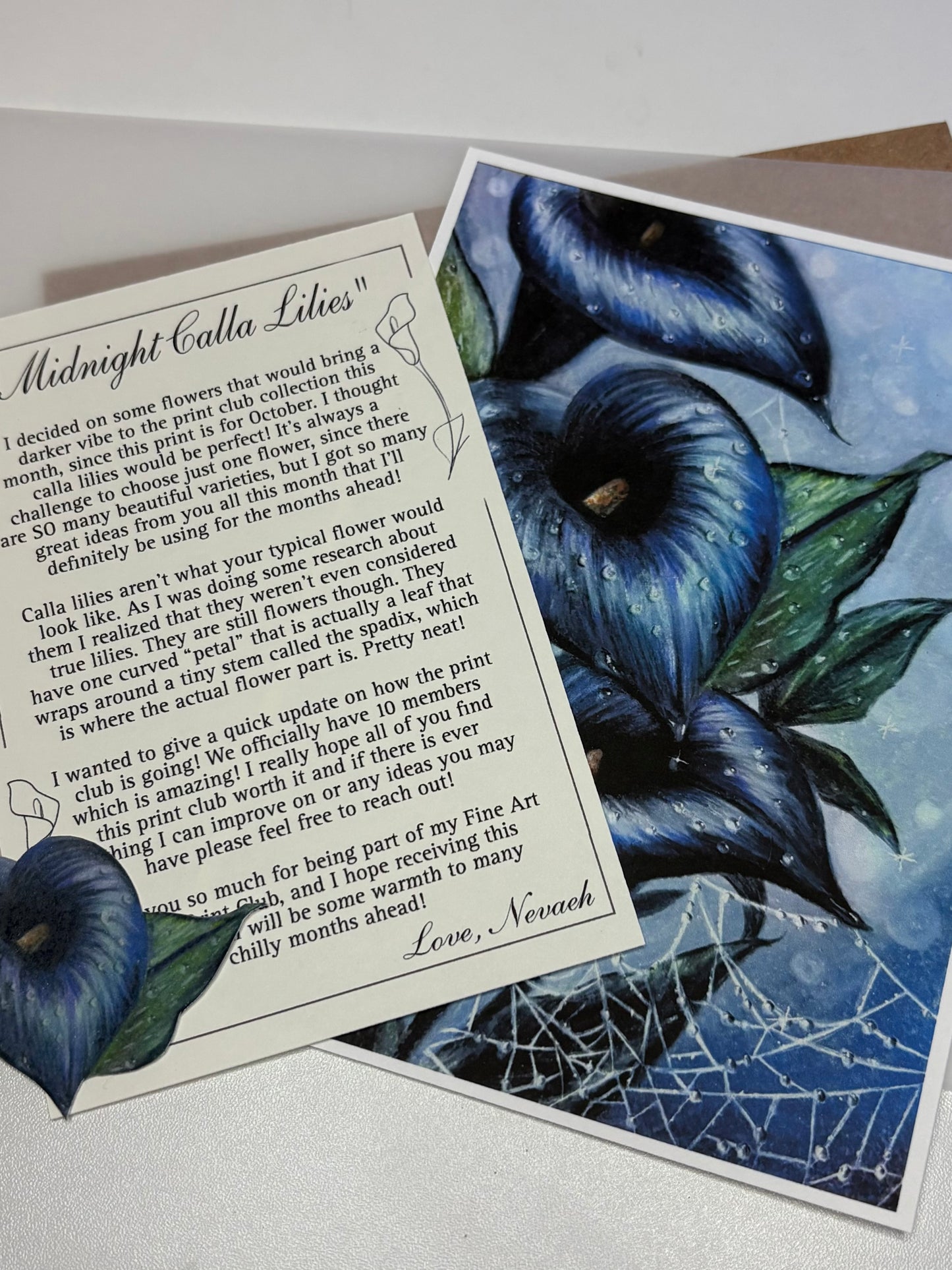 “Midnight Callalilies” October - fine art print